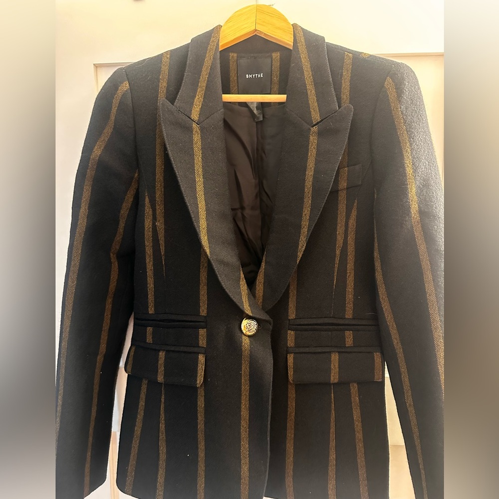 Smythe Black and Brown Striped Blazer